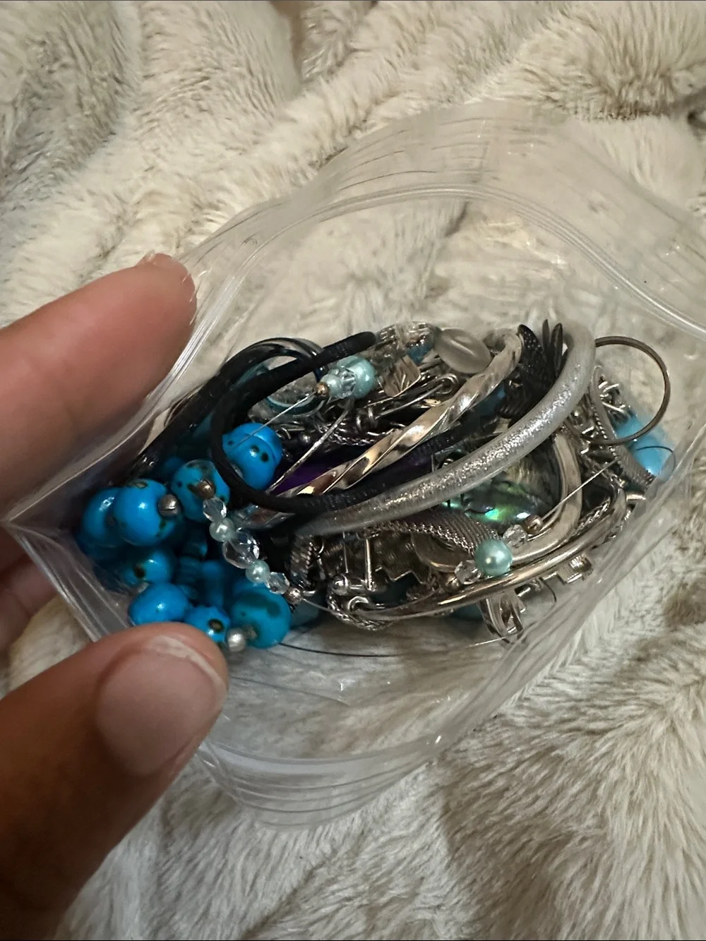 Mixed Silver-Tone and Turquoise Women’s Bracelet & Jewelry Set